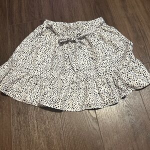 SHEIN Black and White Ruffled Skater Mini Skirt